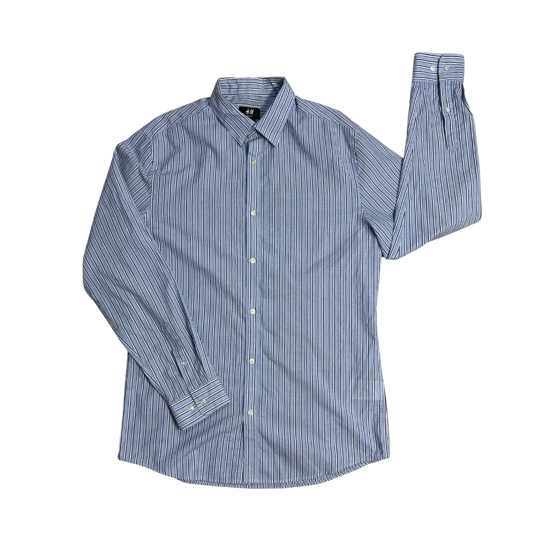 H&M® Blue Striped Slim Fit Shirt(M)