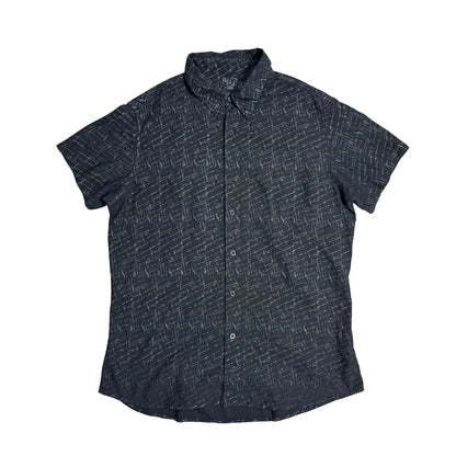 SMOG® Black Abstract Casual Shirt(XL)
