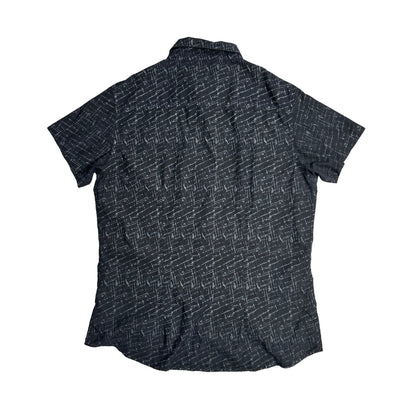 SMOG® Black Abstract Casual Shirt(XL)