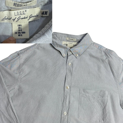 H&M® Light Grey Button Down Casual Shirt(L)