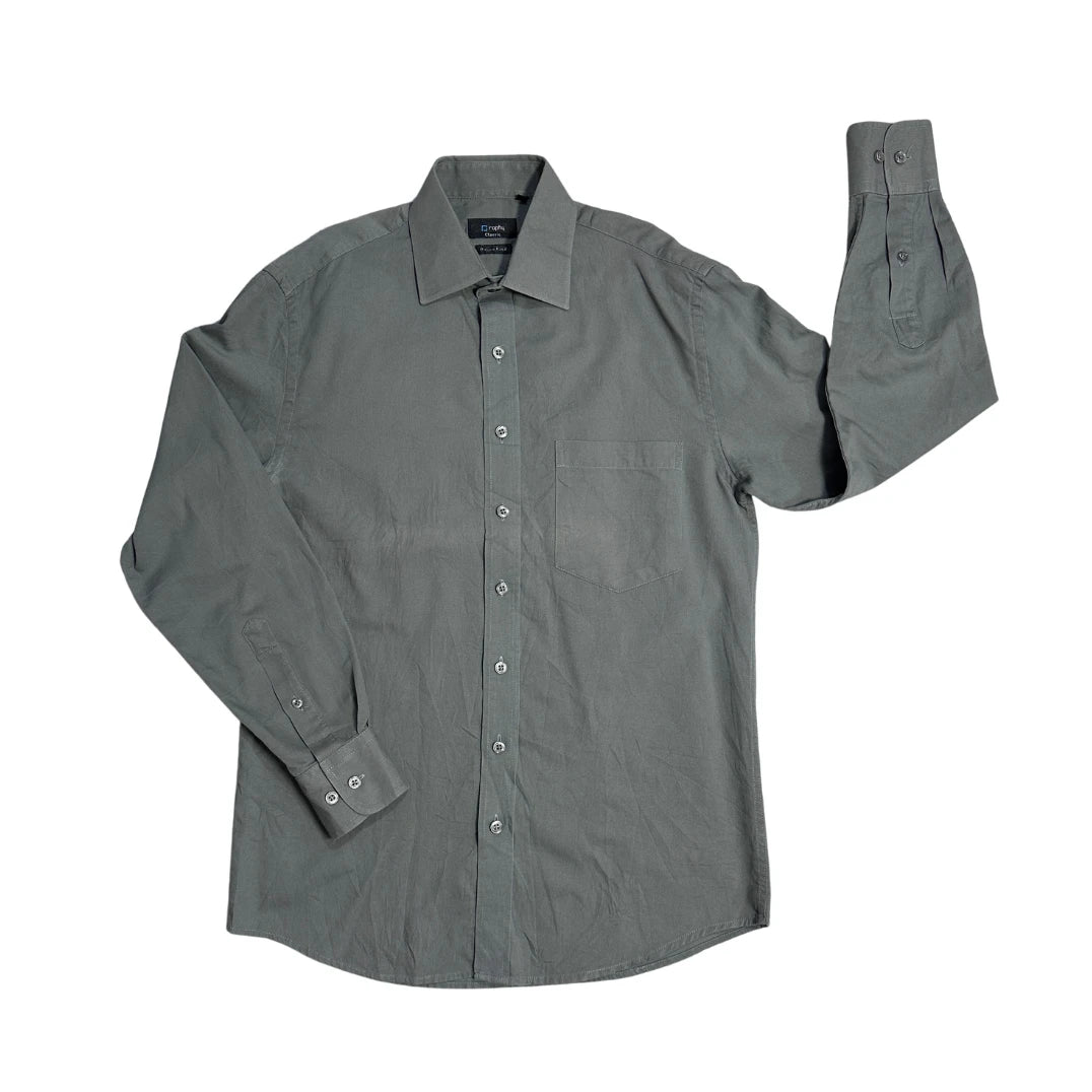 👔 Graphy® Dark Grey Classic Dress Shirt(M)