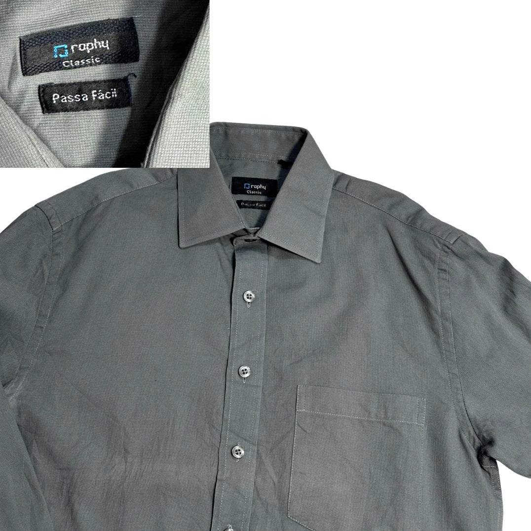 👔 Graphy® Dark Grey Classic Dress Shirt(M)