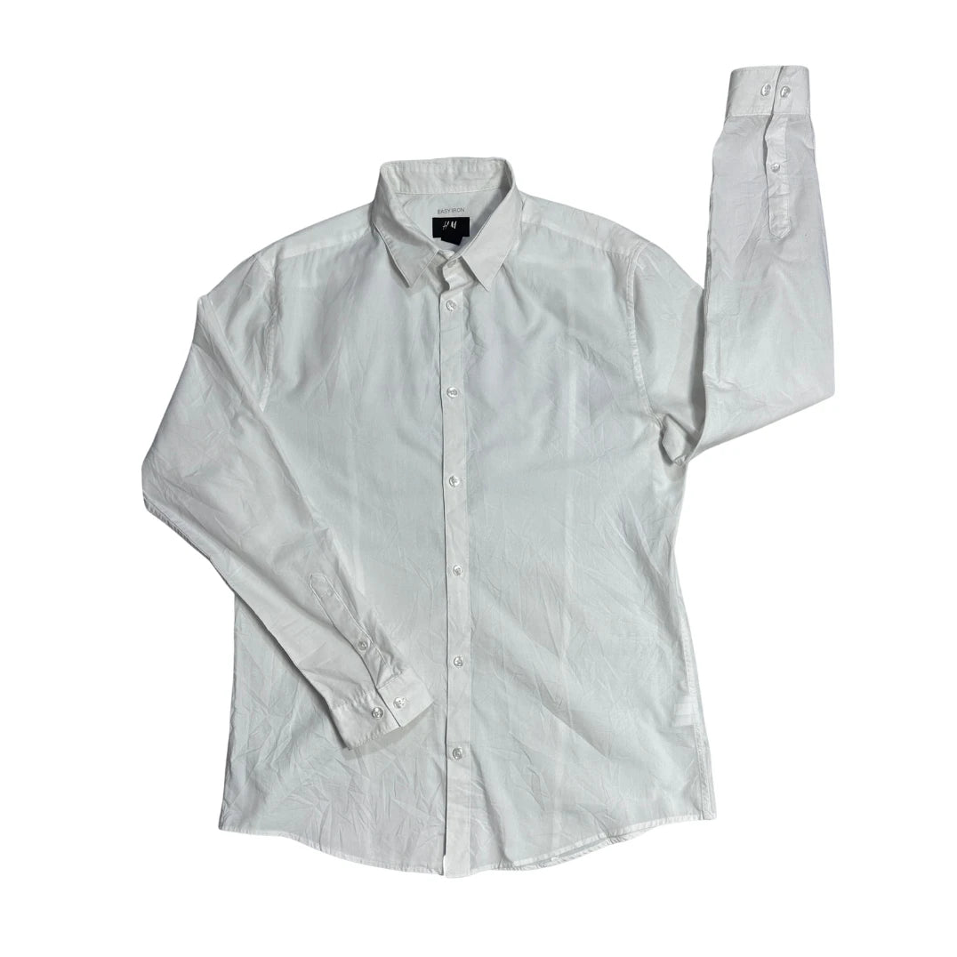 👔 H&M® White Slim Fit Dress Shirt(L)