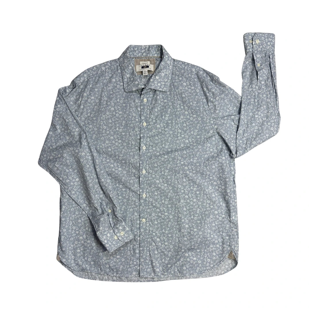 👔 Joseph Abboud® Blue Floral Print Dress Shirt(2XL)