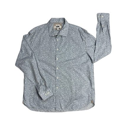 👔 Joseph Abboud® Blue Floral Print Dress Shirt(2XL)