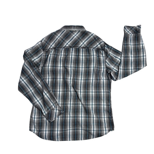Rerun® Grey Plaid Casual Shirt(L)