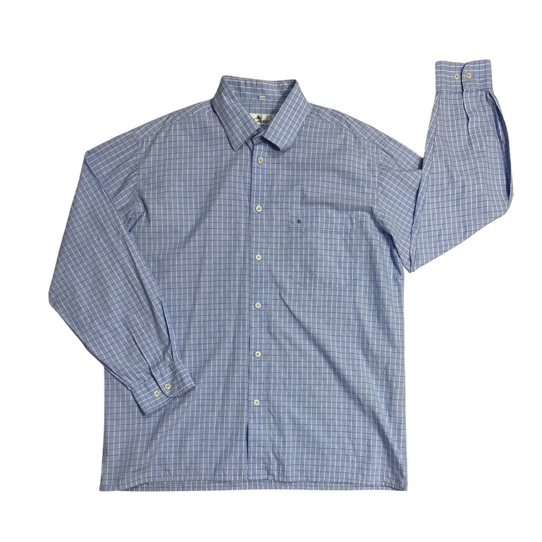 Camargue® Sky Blue Check Formal Shirt 👔(XL)