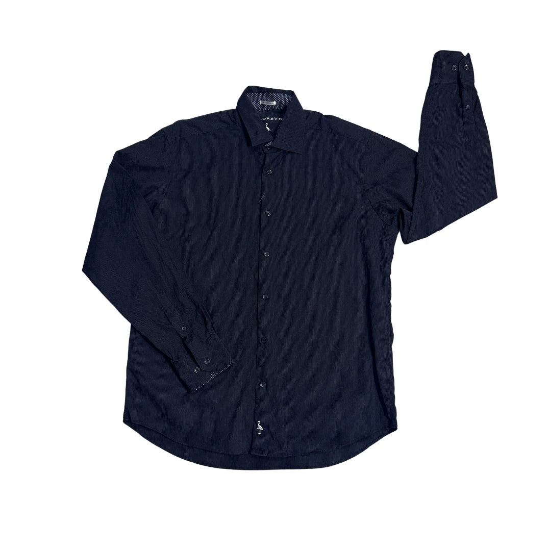 Tailorbyrd® Black Textured Formal Shirt 🖤(L)