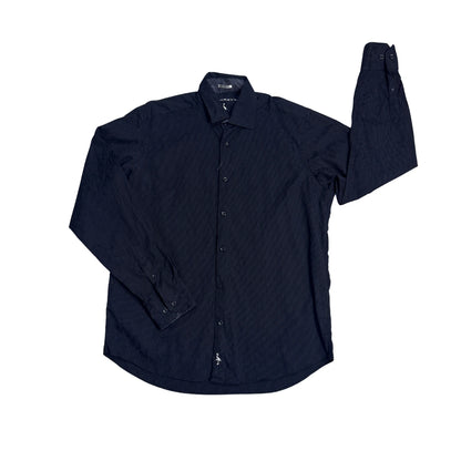 Tailorbyrd® Black Textured Formal Shirt 🖤(L)
