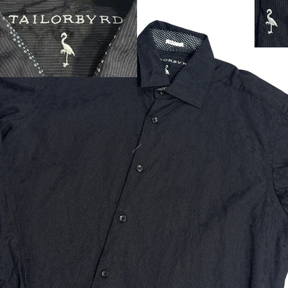 Tailorbyrd® Black Textured Formal Shirt 🖤(L)