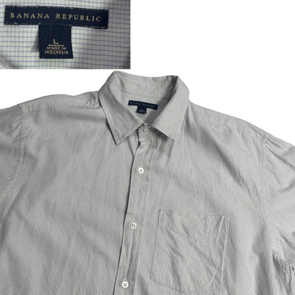 Banana Republic® Grey Micro Check Formal Shirt(L)