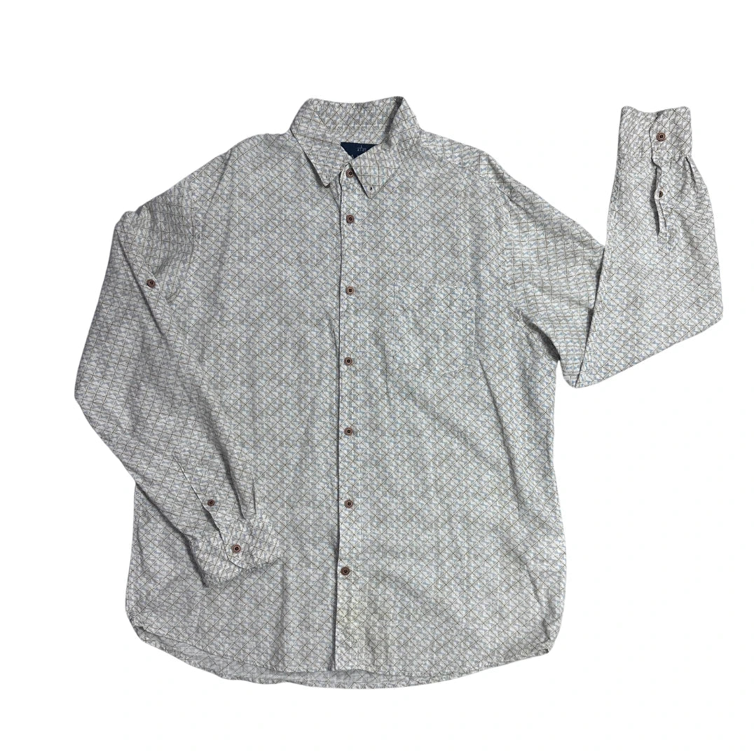 Canda® Beige Patterned Casual Shirt(L)