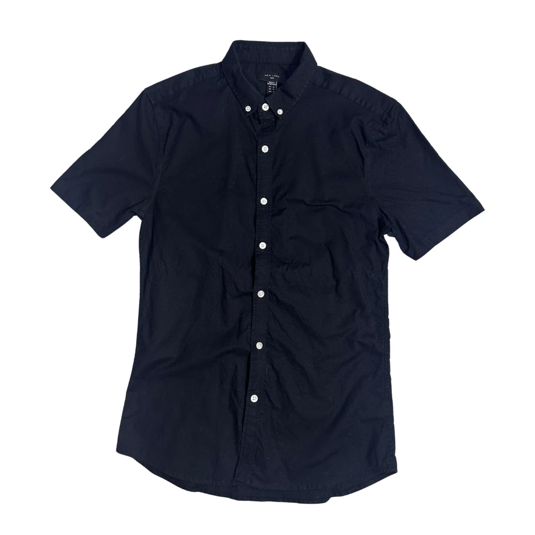 New Look® Black Muscle Fit Short Sleeve Shirt(M)