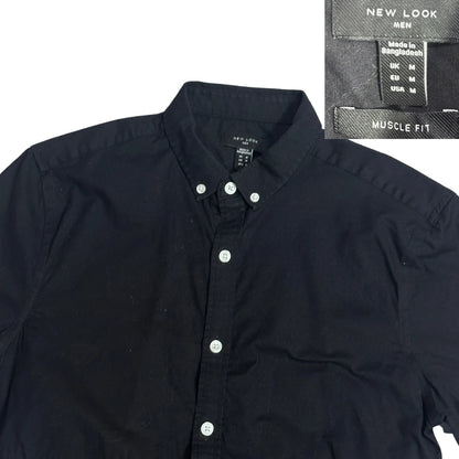 New Look® Black Muscle Fit Short Sleeve Shirt(M)