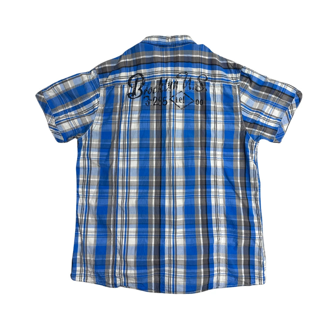 Angelo Litrico® Blue Plaid Casual Shirt(XL)