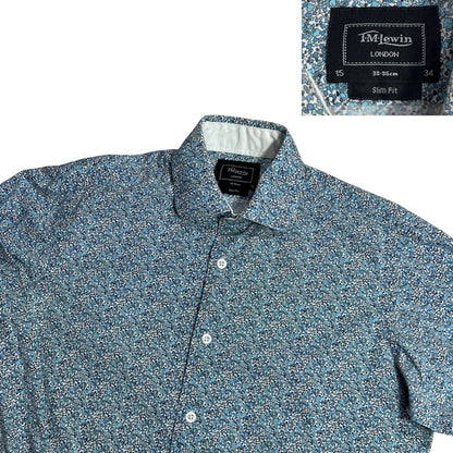 Milewin® Blue Floral Slim Fit Shirt 🌸(S)