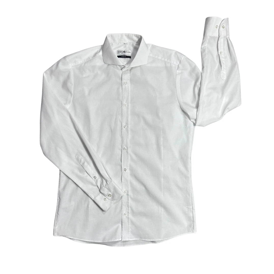 Royal Class® White Body Fit Formal Shirt 🤍(M)