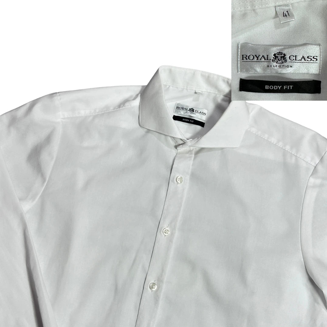 Royal Class® White Body Fit Formal Shirt 🤍(M)
