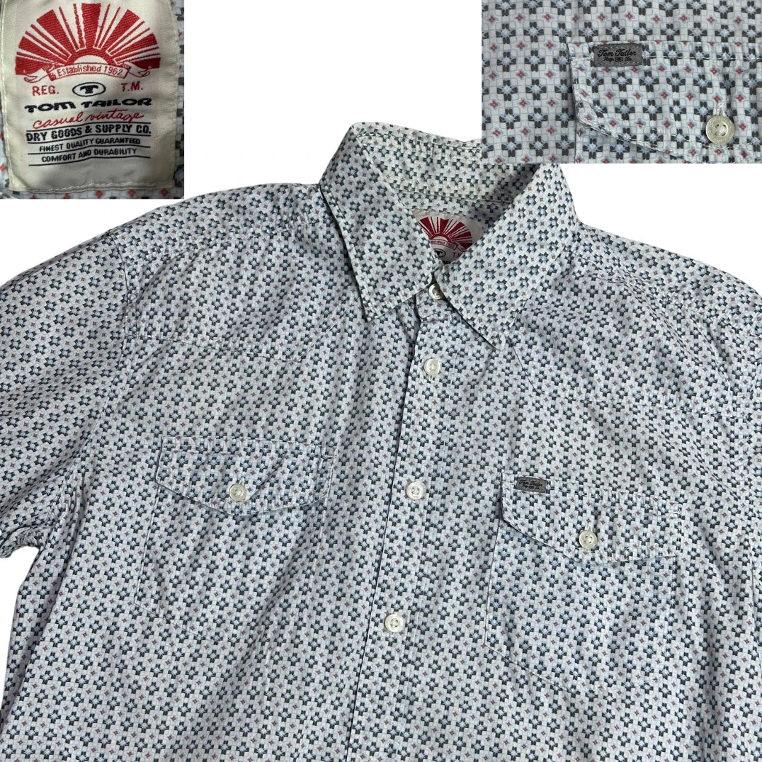 Tom Tailor® White Printed Casual Shirt 🌿(M)