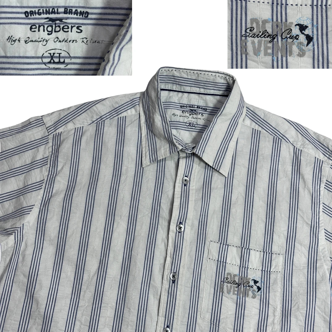 Engbers® White Striped Casual Shirt ⚓(XL)