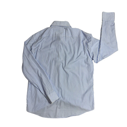 Hugo Boss® Blue White Striped Regular Fit Dress Shirt(XL)
