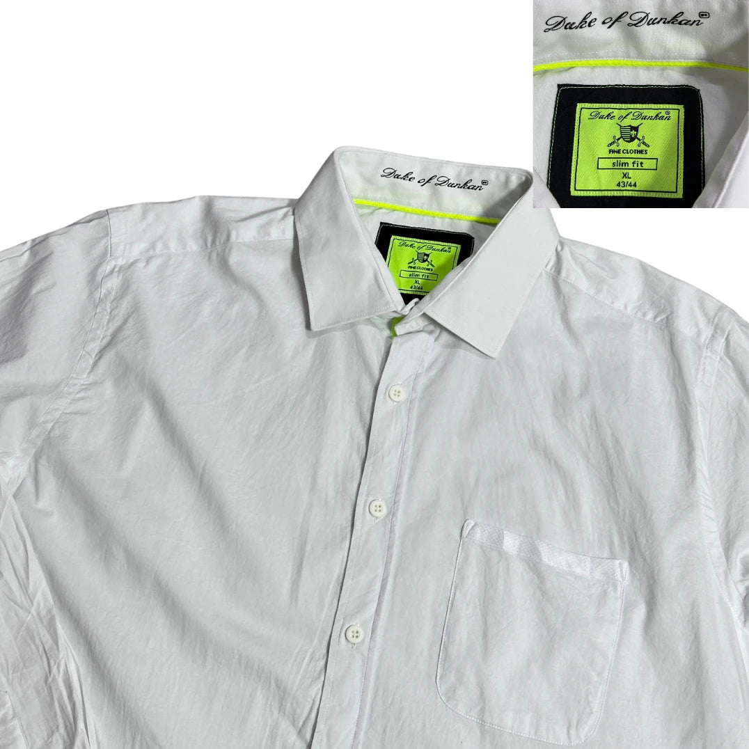 Duke of Dunbar® White Slim Fit Dress Shirt(XL)