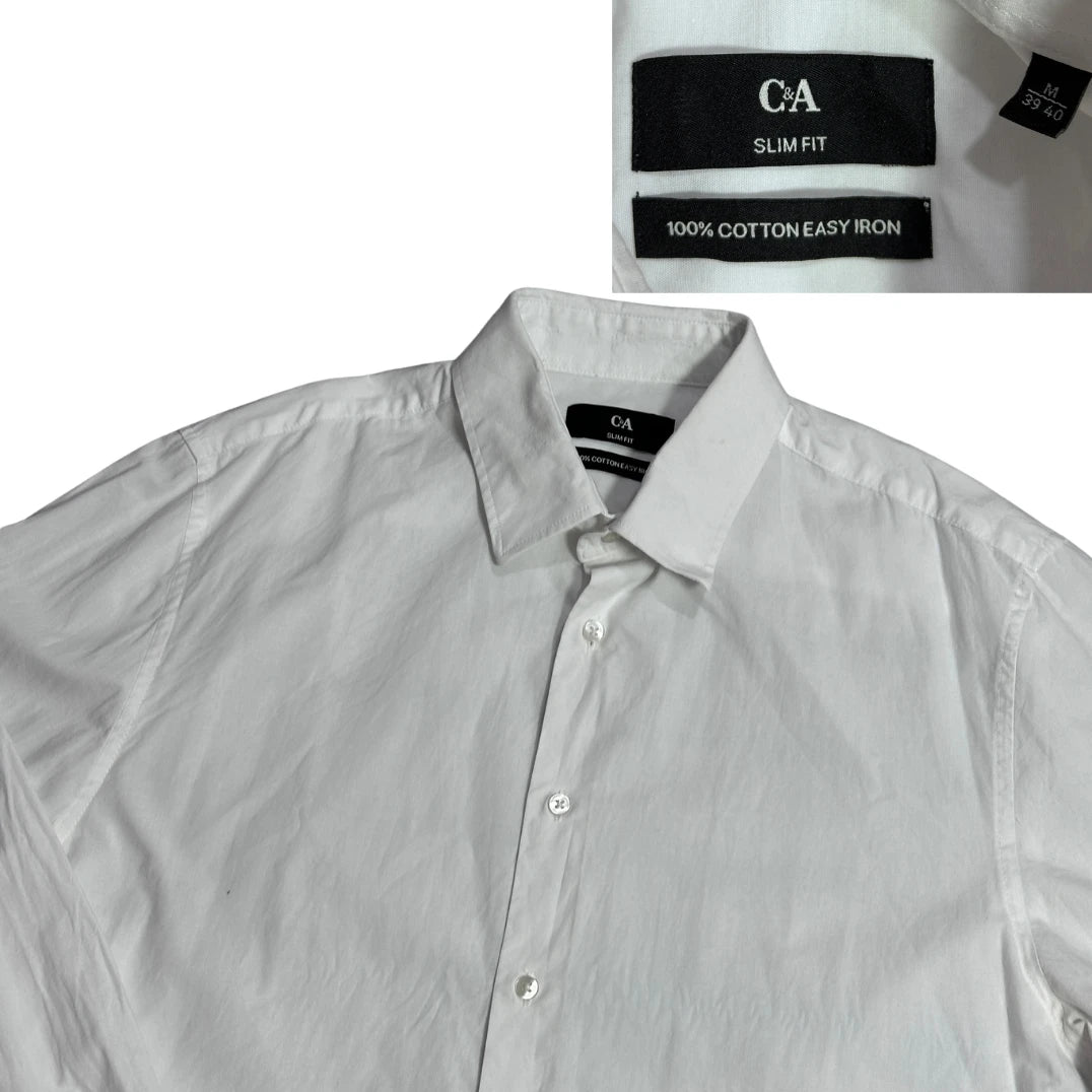 C&A® White Slim Fit Dress Shirt(M)