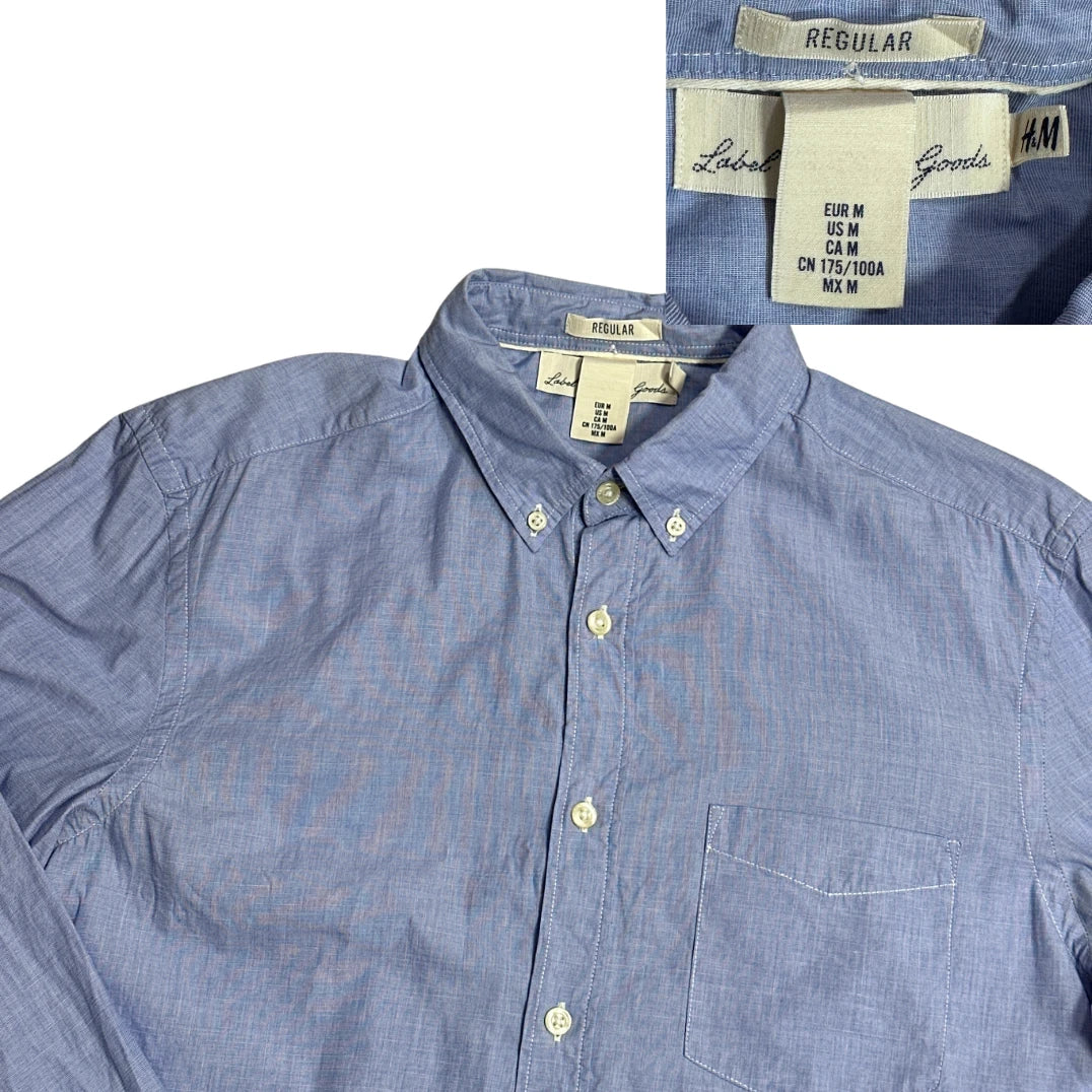 H&M® Blue Regular Fit Button Down Shirt(M)