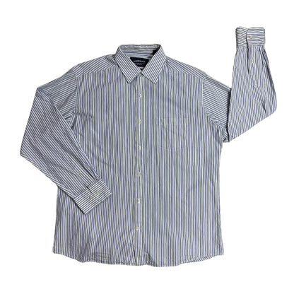 North Route® Blue White Striped Casual Shirt(XL)