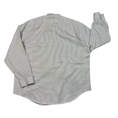 Metropolitan View® White & Black Striped Slim Fit Dress Shirt (XL)