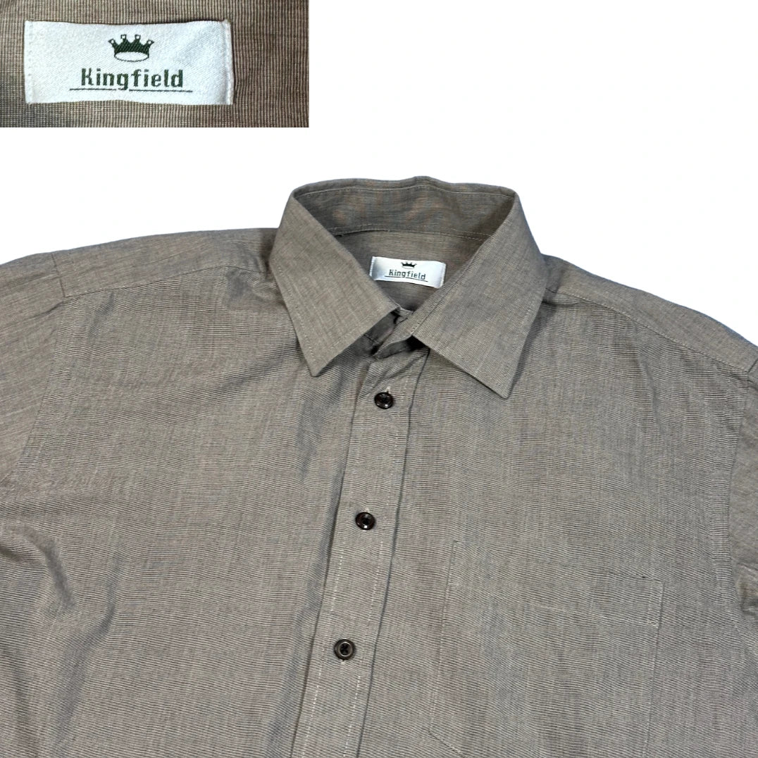 Kingfield® Taupe Formal Button-Up Shirt (XL)