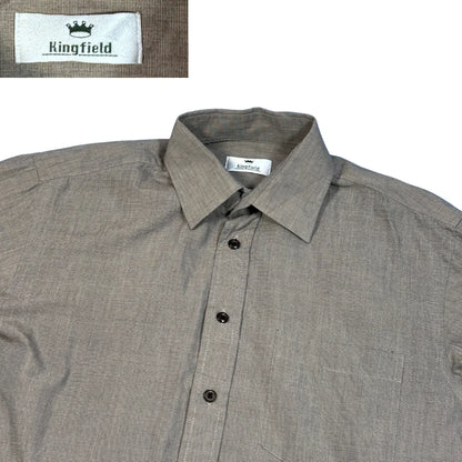 Kingfield® Taupe Formal Button-Up Shirt (XL)