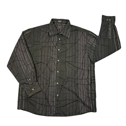 Eighty Eight Platinum® Charcoal Abstract Stripe Shirt (XL)