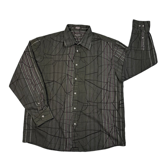 Eighty Eight Platinum® Charcoal Abstract Stripe Shirt (XL)