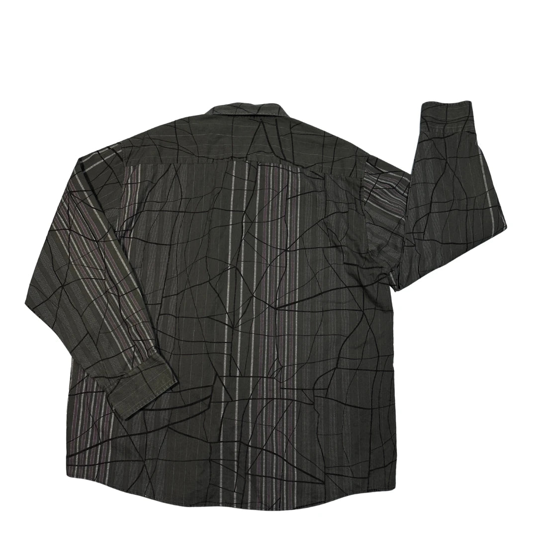 Eighty Eight Platinum® Charcoal Abstract Stripe Shirt (XL)