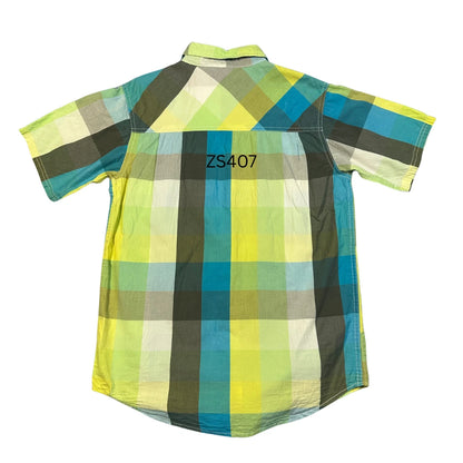 s.Oliver® Green & Blue Check Short Sleeve Shirt (S)