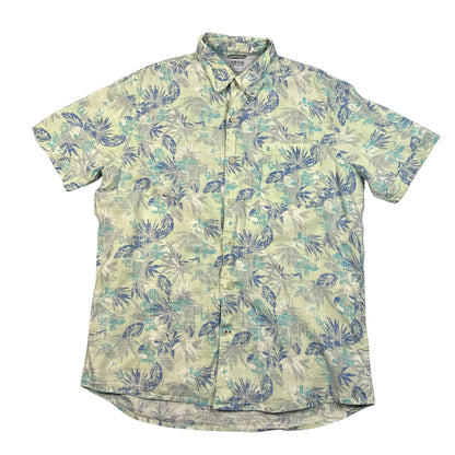 IZOD Saltwater® Mint Floral Short Sleeve Shirt (L)