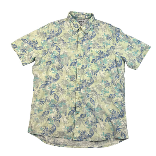 IZOD Saltwater® Mint Floral Short Sleeve Shirt (L)