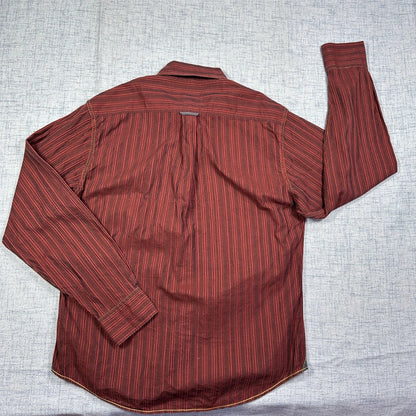 engbers® Maroon Striped Casual Shirt(L)