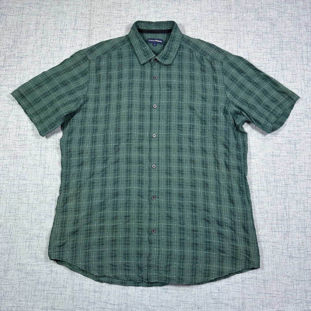 Charles Vögele® Green Short Sleeve Check Shirt(L)