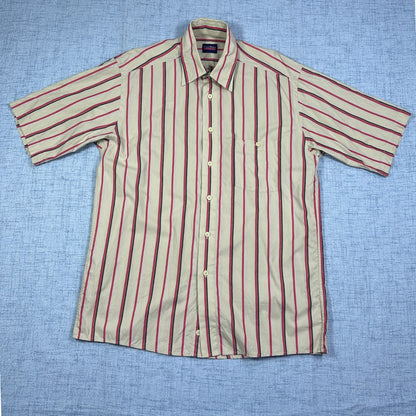 Casa Moda® Beige Striped Short Sleeve Shirt(L)