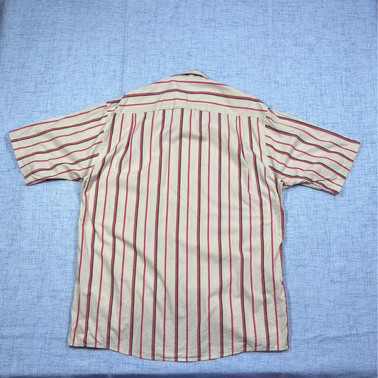 Casa Moda® Beige Striped Short Sleeve Shirt(L)