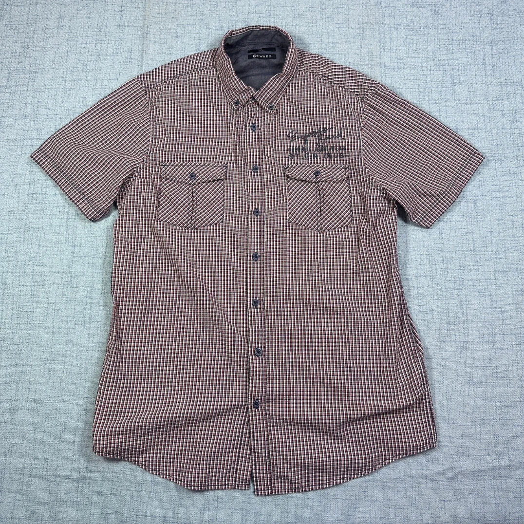 Reward® Micro Check Utility Short Sleeve Shirt(L)