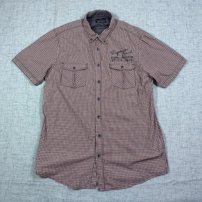 Reward® Micro Check Utility Short Sleeve Shirt(L)