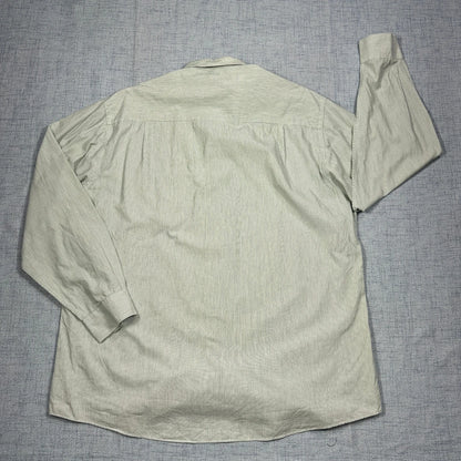 Canda® Light Green Striped Formal Shirt (XL)