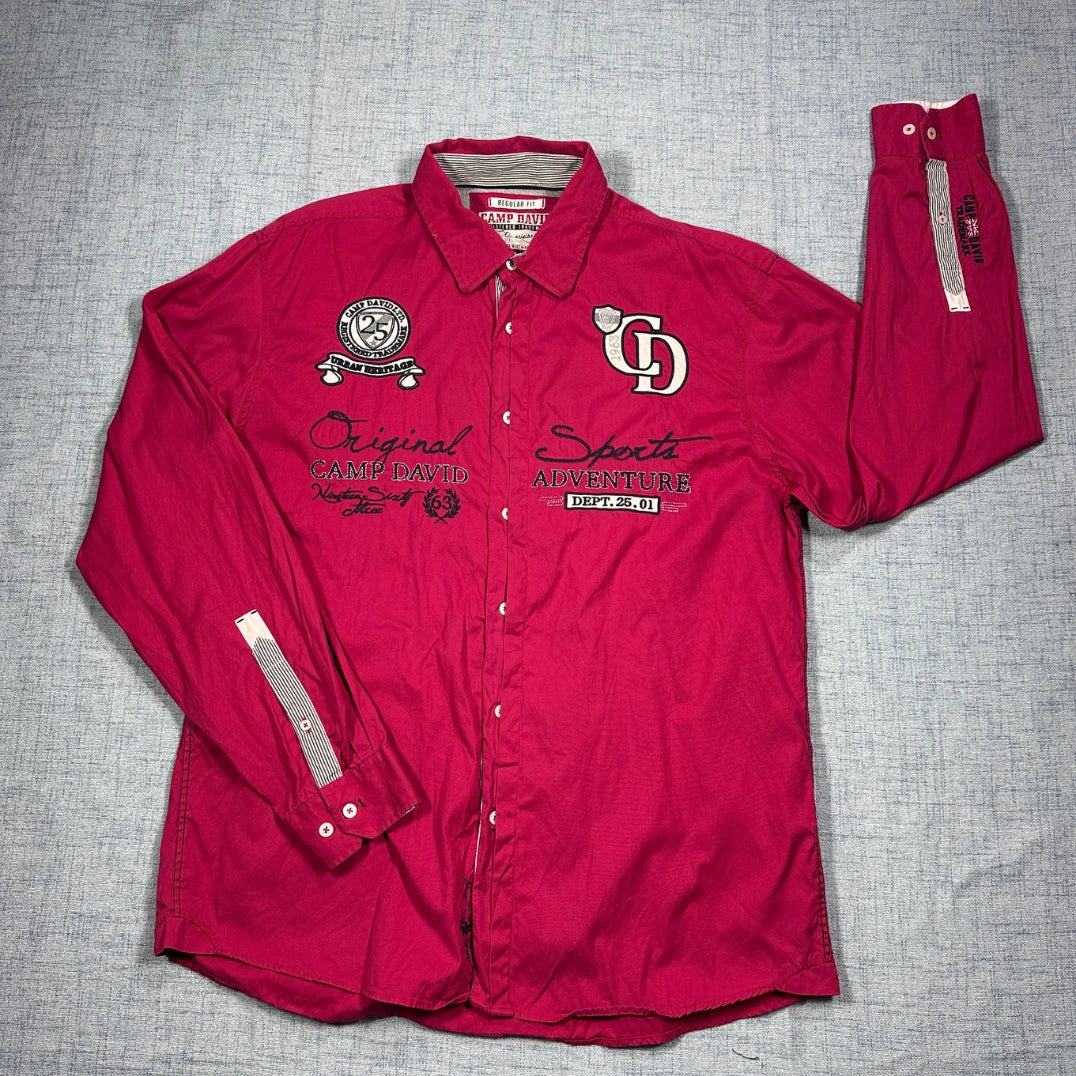 Camp David® Red Adventure Graphic Casual Shirt (XL)