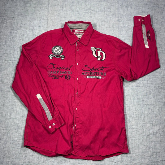 Camp David® Red Adventure Graphic Casual Shirt (XL)