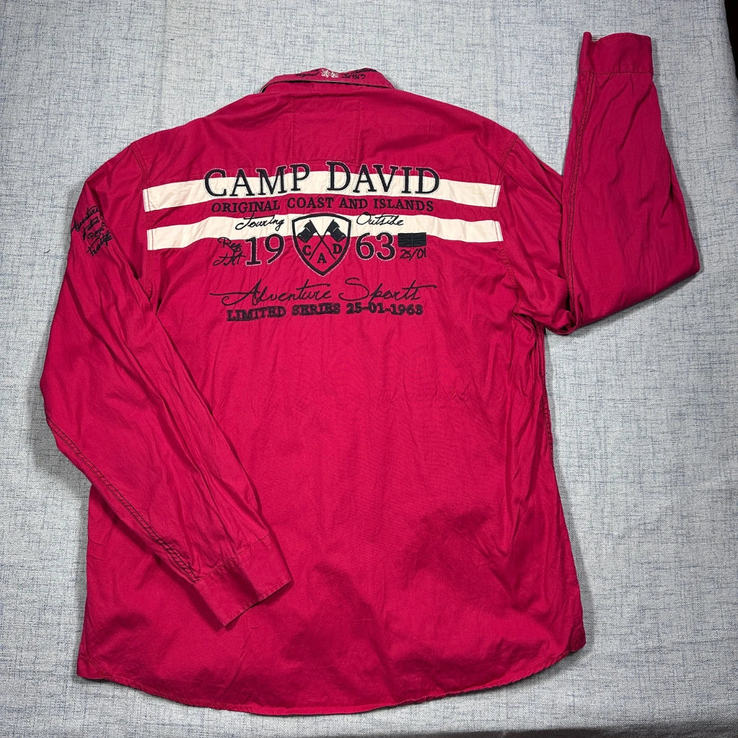 Camp David® Red Adventure Graphic Casual Shirt (XL)