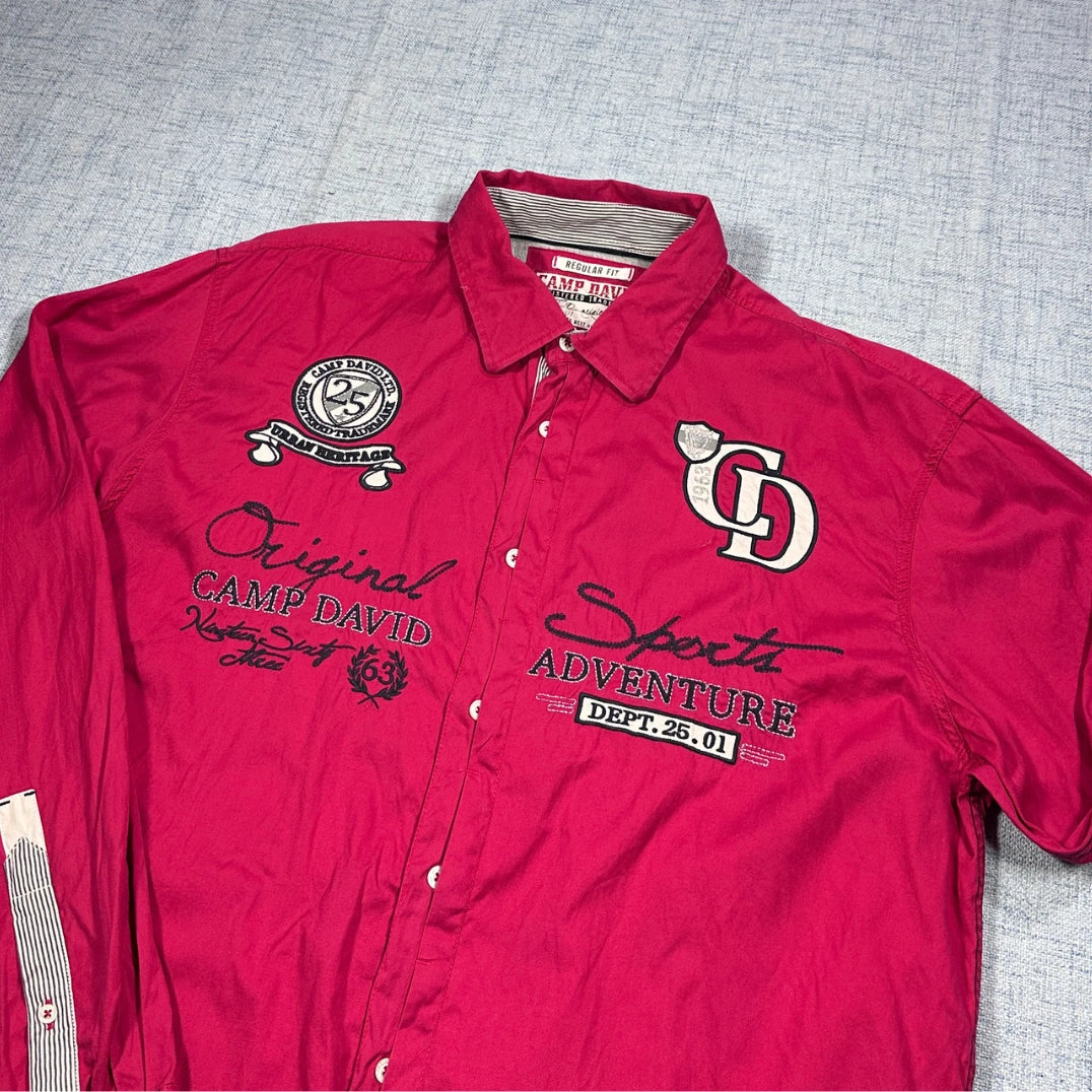 Camp David® Red Adventure Graphic Casual Shirt (XL)