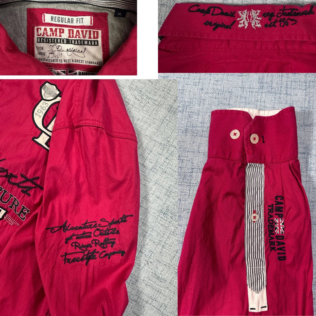Camp David® Red Adventure Graphic Casual Shirt (XL)
